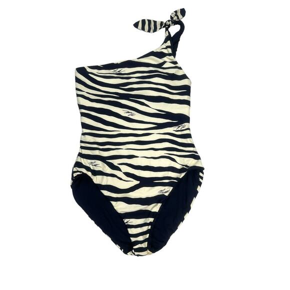 Michael Kors‎ Reversible One-Piece Swimsuit One Shoulder Soft Cup Bra Women's 8 - Picture 3 of 15